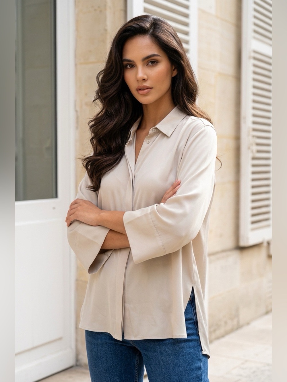 Equipment Femme Sandwashed Silk Shirt, Size L